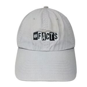 #Facts Slideback Hat Gray OSFM Adjustable Embroidered Vented Holes KC Caps